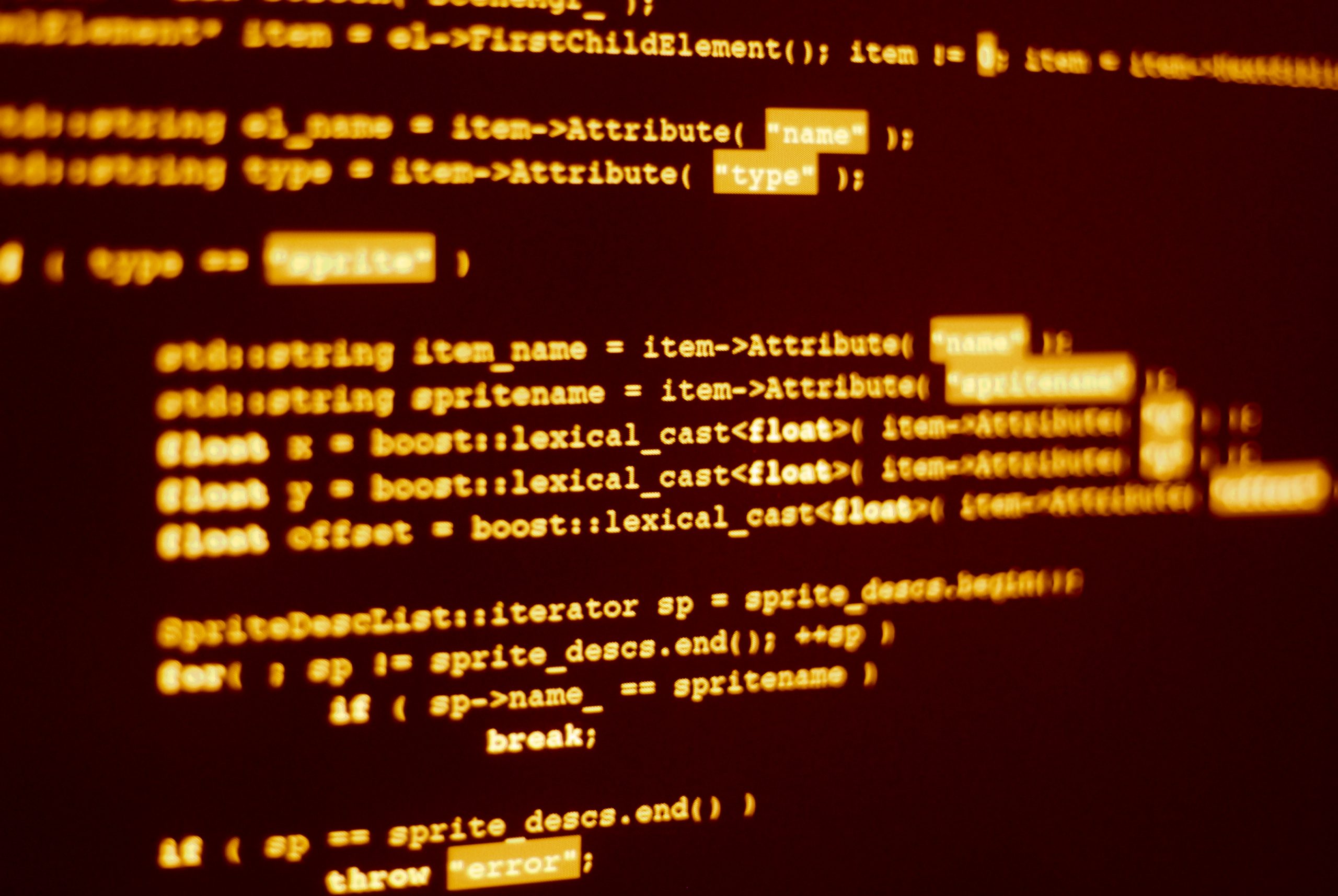 Photo of computer screen with program code displayed in hacker color. Shallow depth of field places word "lexical" in focus